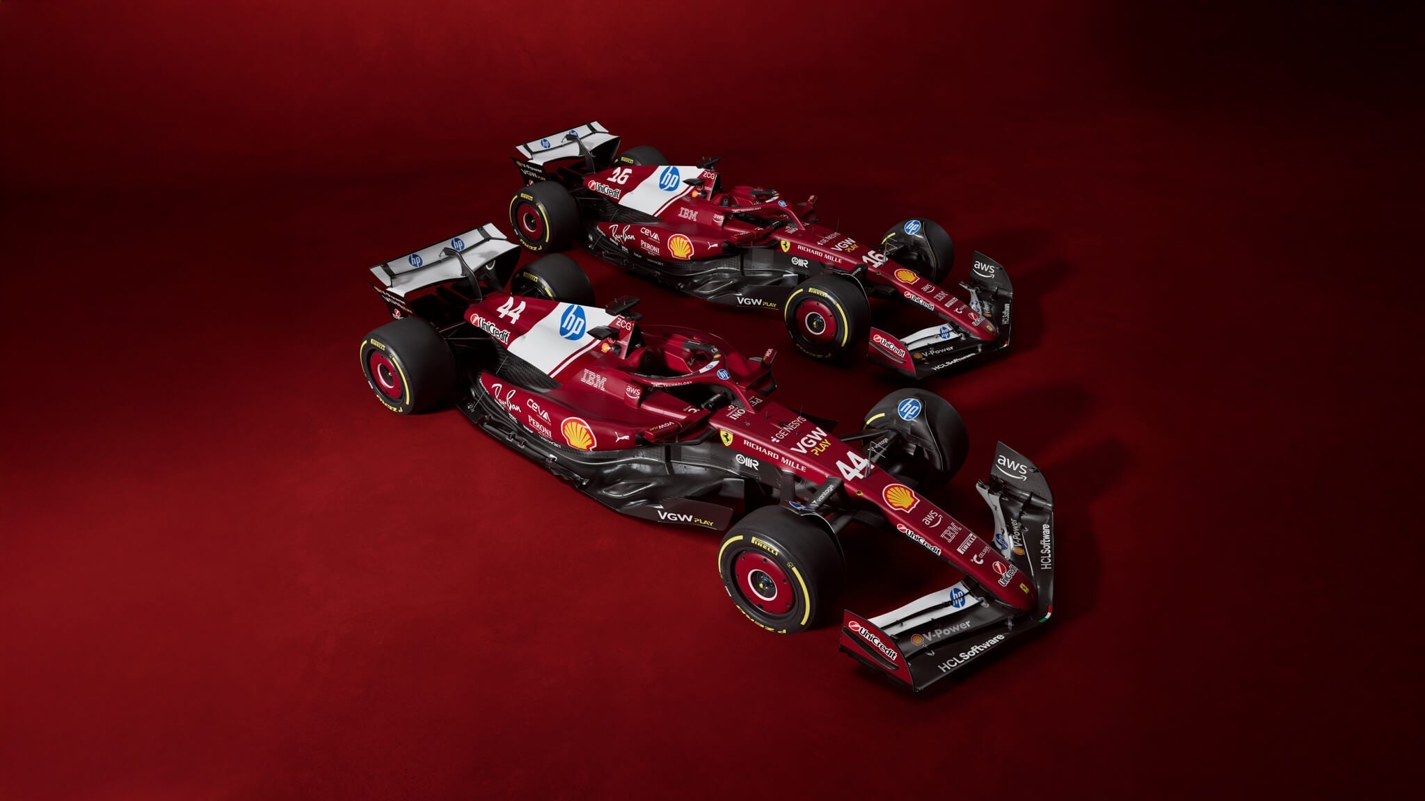 Ferrari SF-23 ポスター　2025年HAMILTON Lewis Hamilton and Charles Leclerc unveil the Ferrari SF-25
