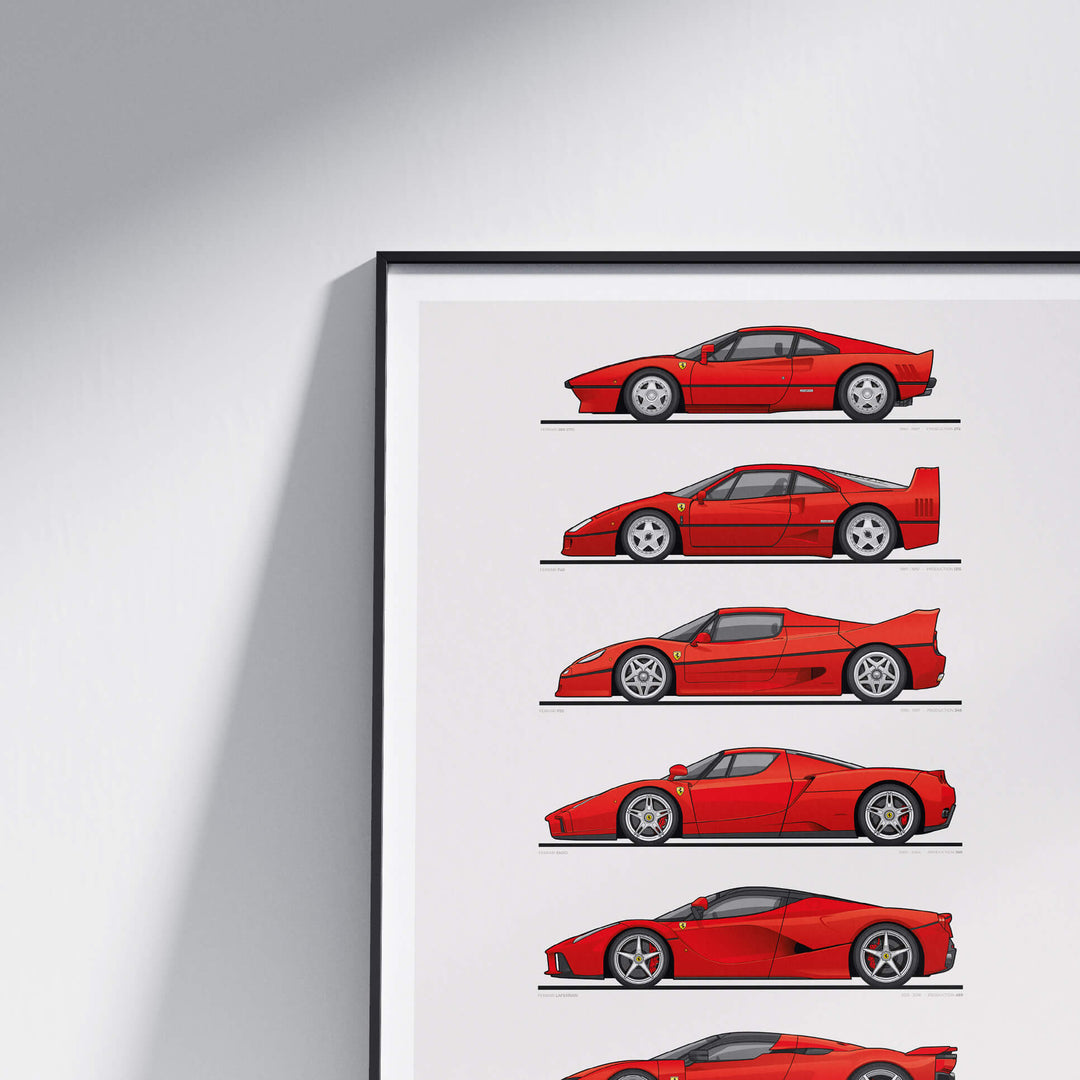 Ferrari Supercars Big 6 (art print) | ROSSOautomobili