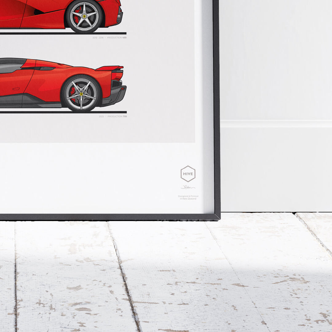 Ferrari Supercars Big 6 (art print) | ROSSOautomobili